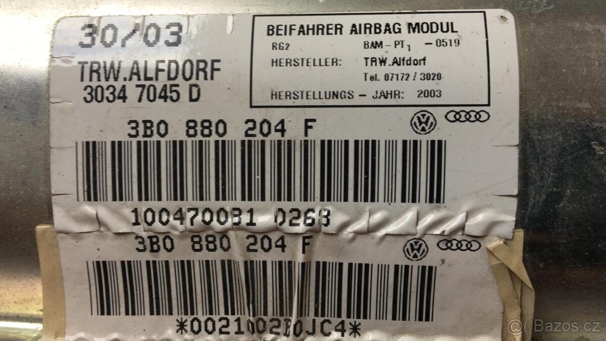 Volkswagen passat airbag - 3