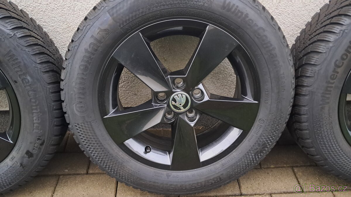 Prodám original zimní alukola Škoda 185 65 15 5x100 - 3