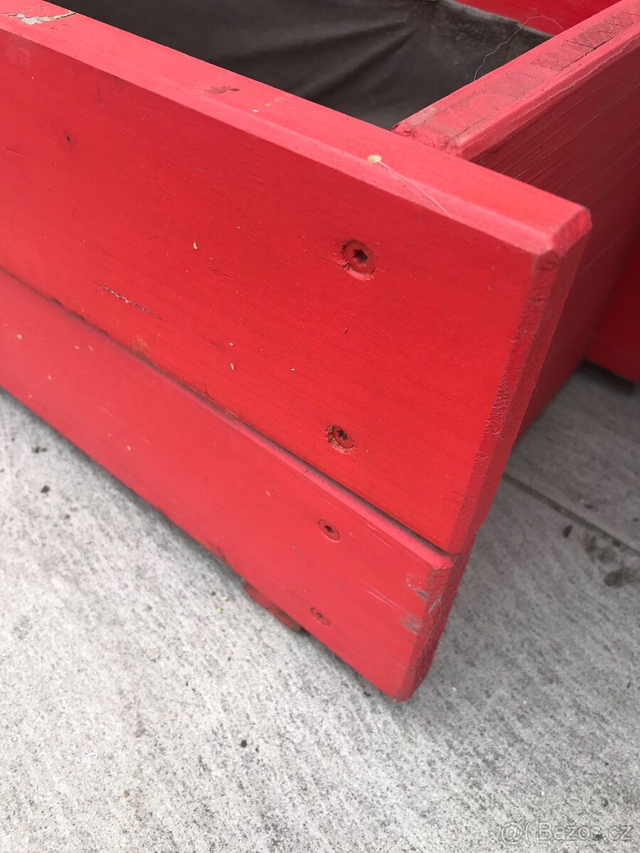 Truhlíky dřevěné květináče 3 ks velké - 3