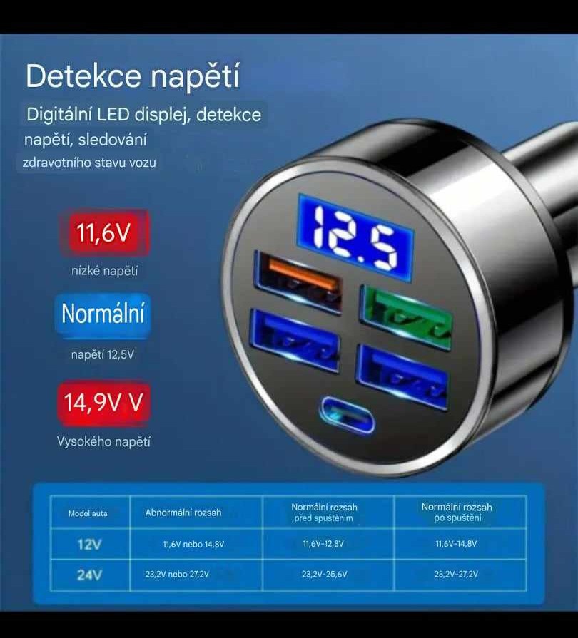 NOVÉ Nabíječka do auta + držák na mobil magnetický - 3