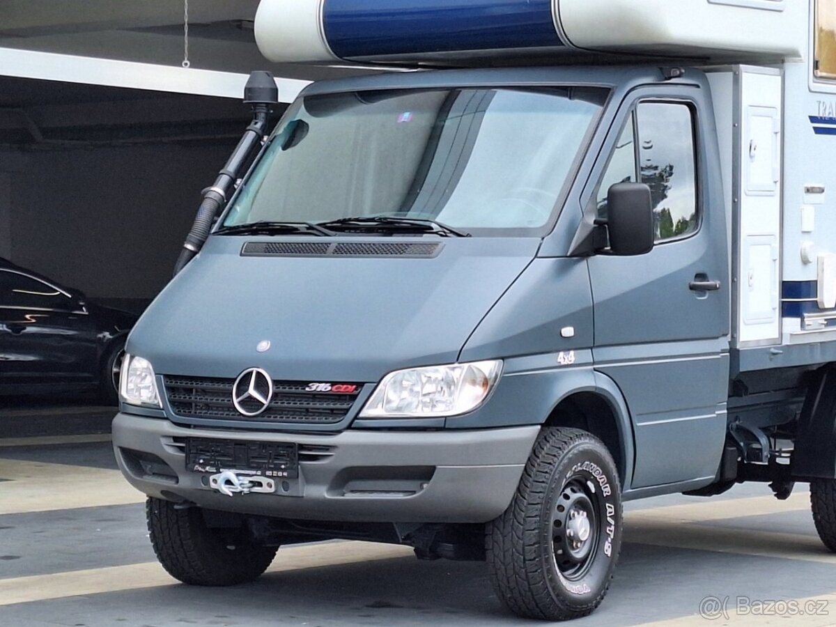 MERCEDES SPRINTER 316 4X4 2,7TD valník + bytná nástavba