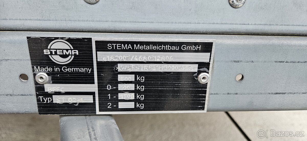 Bržděný vozík Stema 1500kg