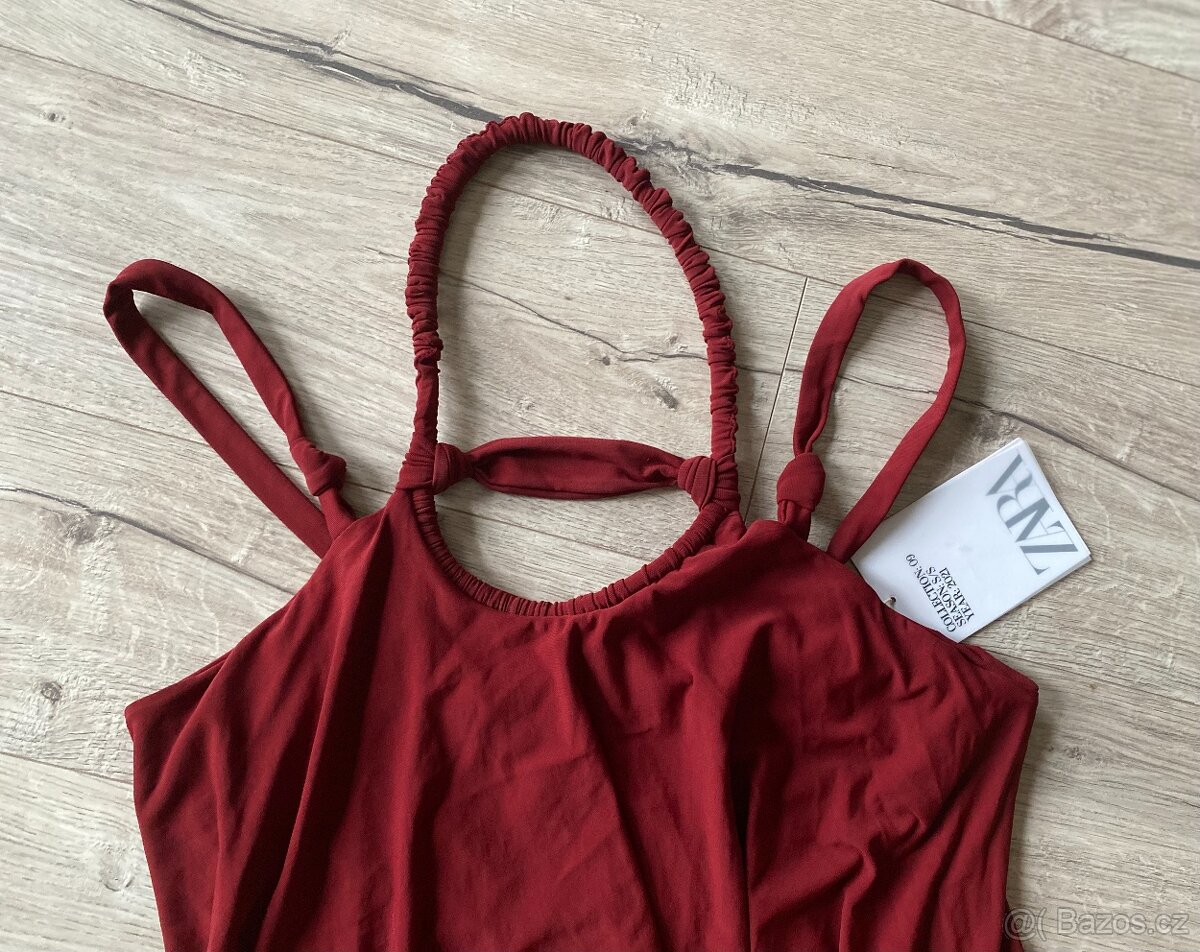 NOVÉ VÍNOVÉ MAXI ŠATY ZARA, VEL. M - 3