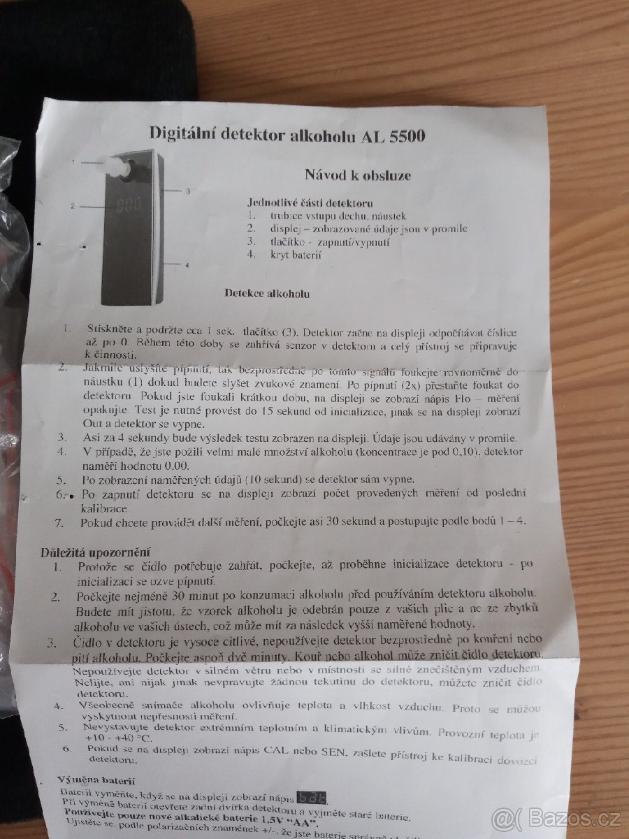 Digitální detektor alkoholu AL 5500 - 3