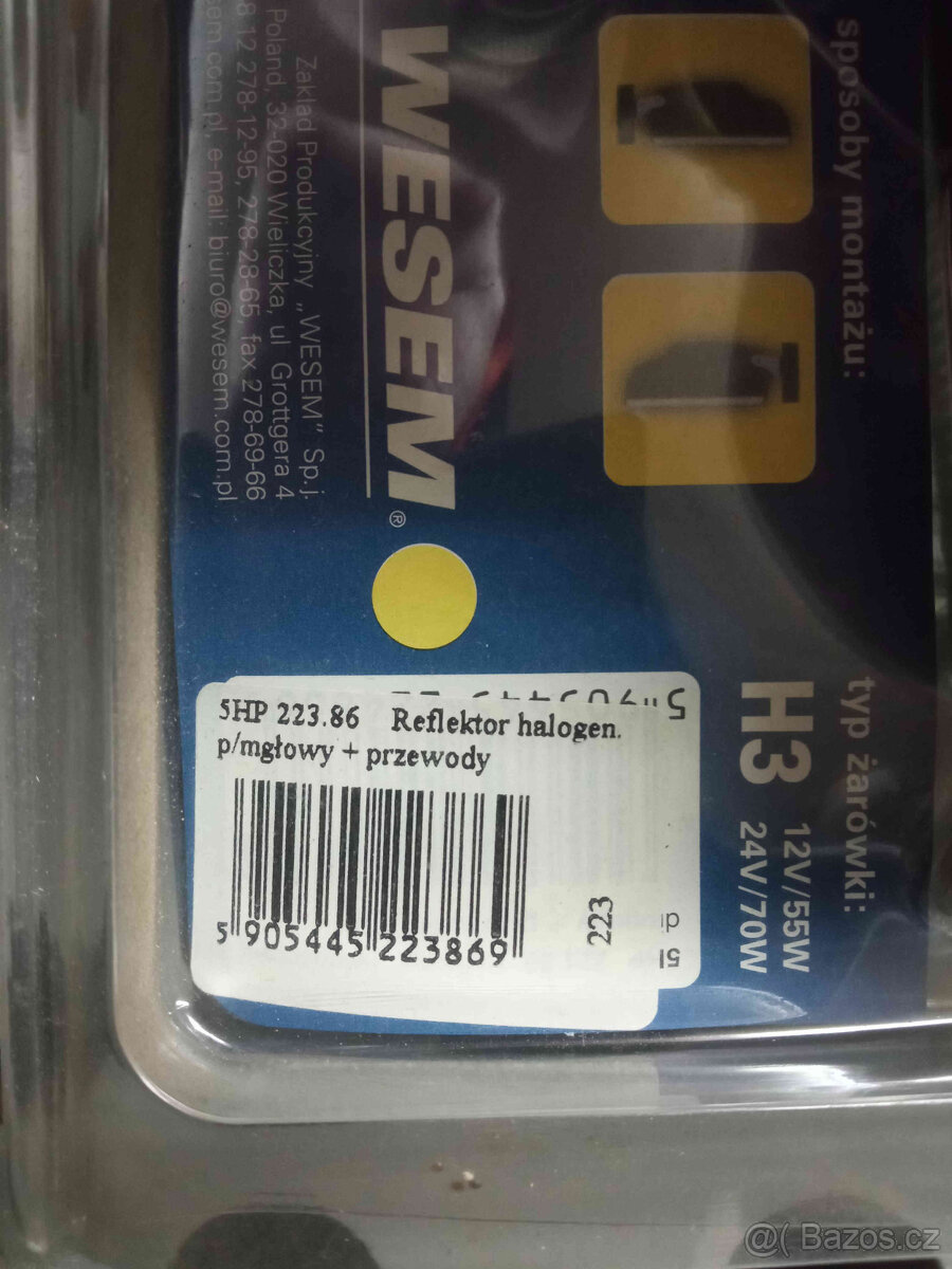 Přídavné mlhové světlo hranaté 220x123mm WESEM - 3