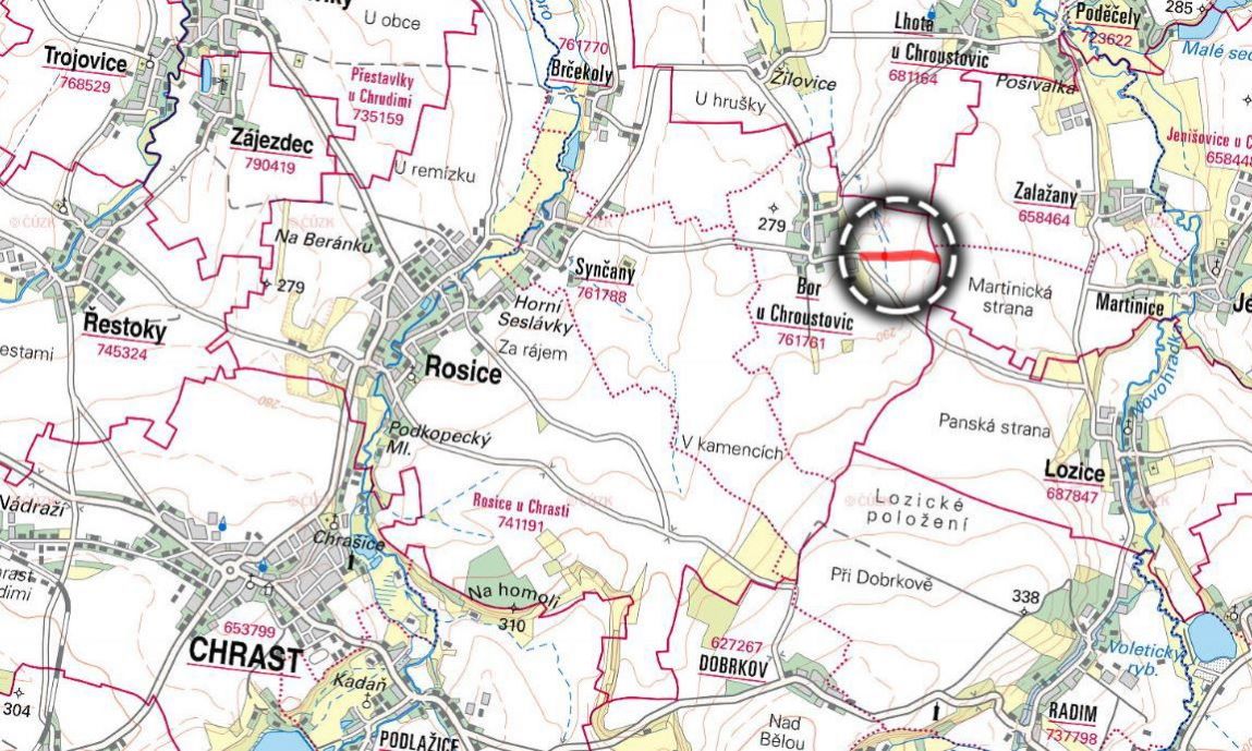 Zemědělská půda, prodej, Bor u Chroustovic, Rosice, Chrudim - 3