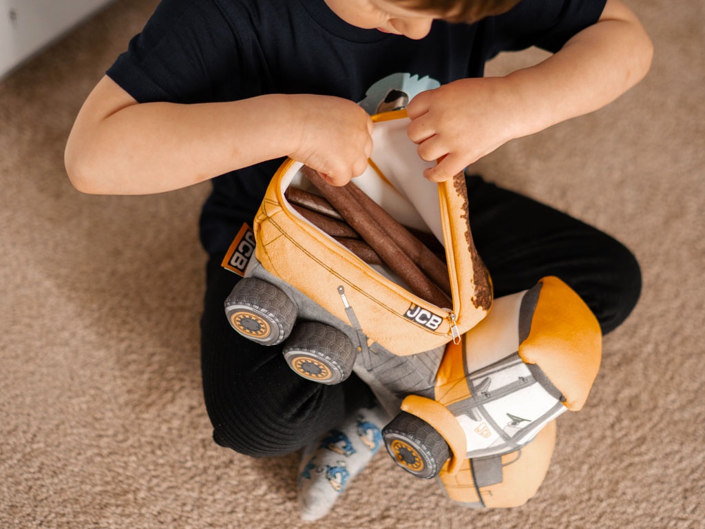 Plyšová hračka pro děti traktor dempr JCB - 3