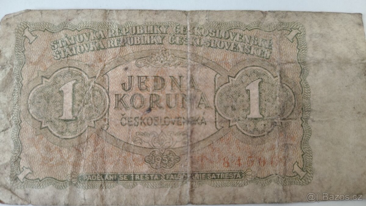 JEDNA KORUNA ČESKOSLOVENSKÁ - 3