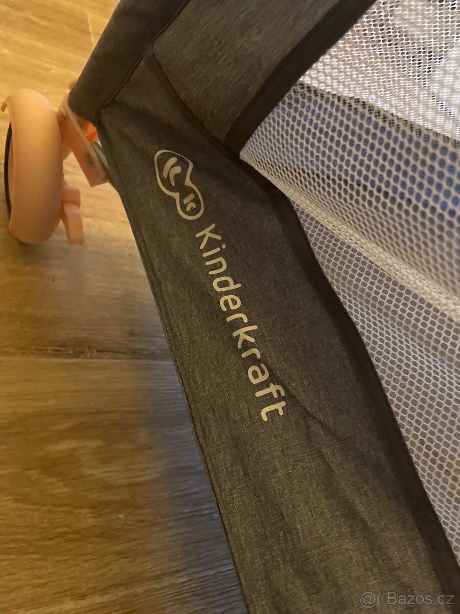 Kinderkraft postýlka cestovní Joy pink s doplňky - 3