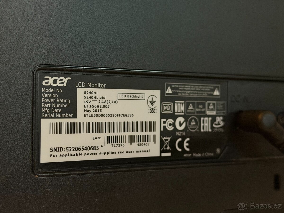 2x Acer S240HLbid monitor - 3