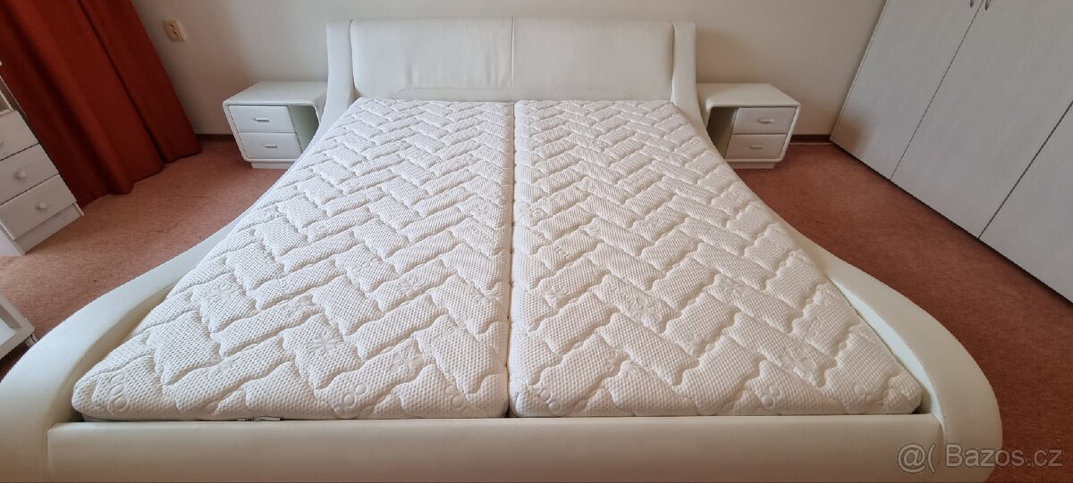 Designová manželská postel + noční stolky - 3