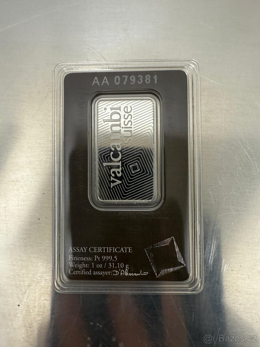 Platinový slitek Valcambi 1oz - 3