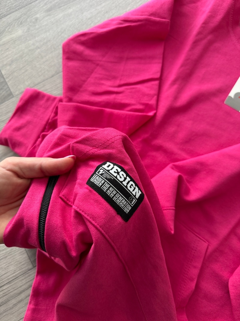 Delší růžová mikina - 3