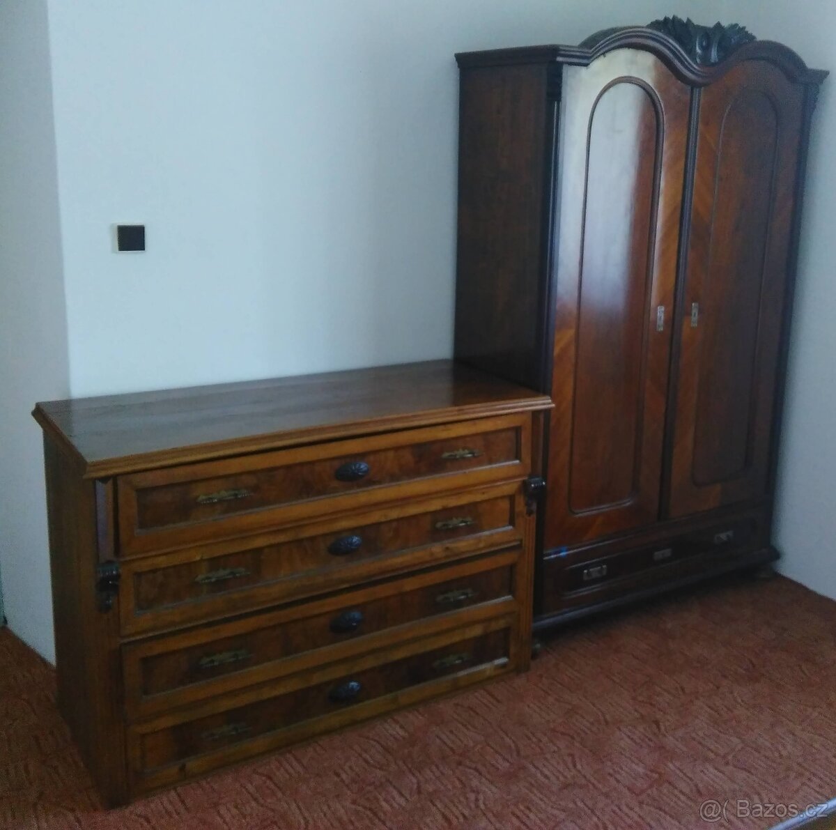 Retro komoda, skříň, zrcadlo masiv - 3