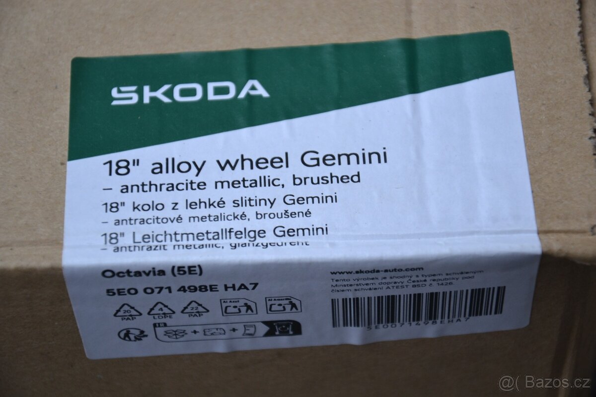 Škoda Octavia III (i RS) –NOVÉ 18 Alu disky 7Jx18 ET51, - 3