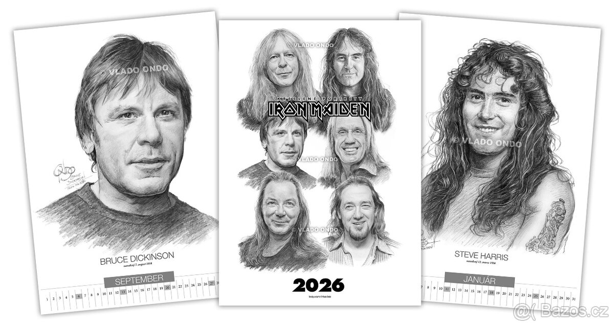 LP Iron Maiden + kreslený kalendár portrétov - 3