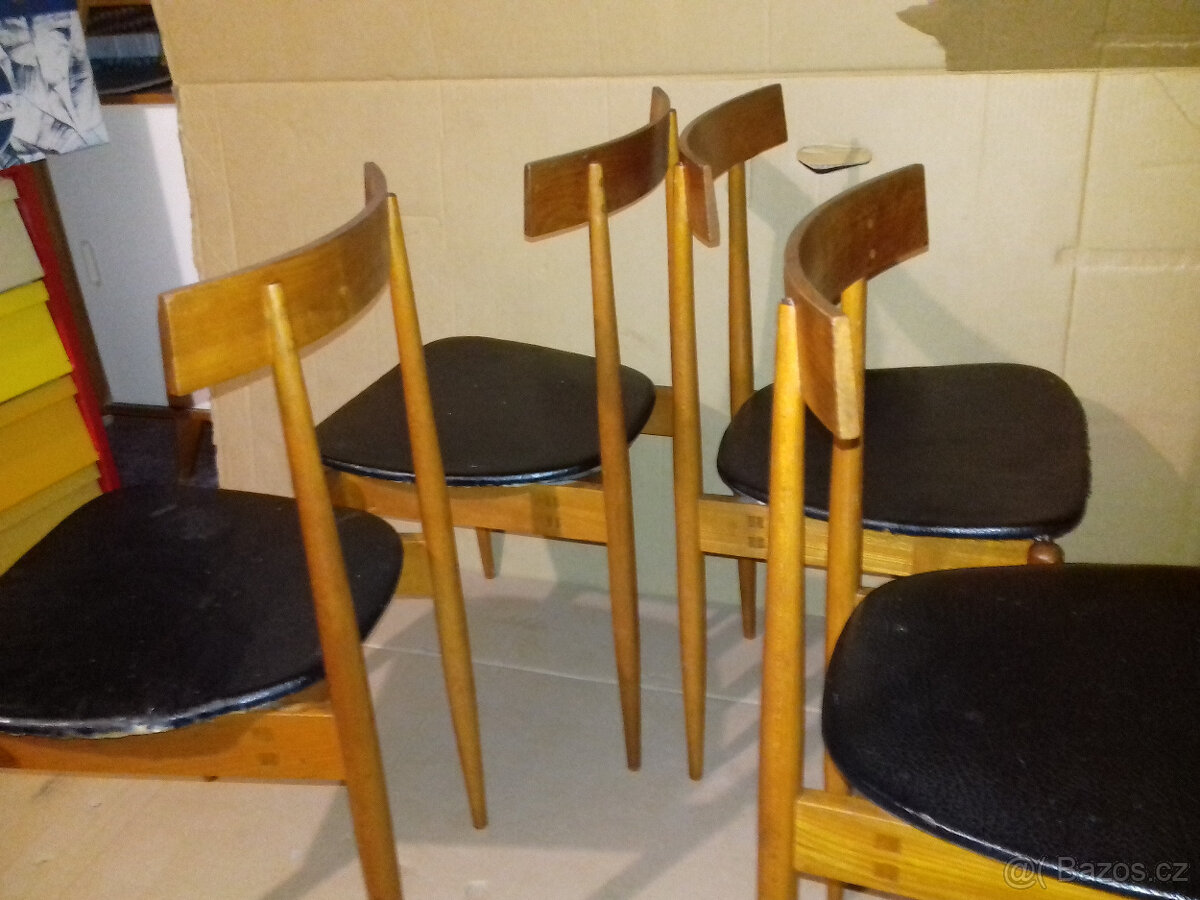 Alan Fuchs,Židle , ULUV,1964,jilmové dřevo,4KS SET - 3