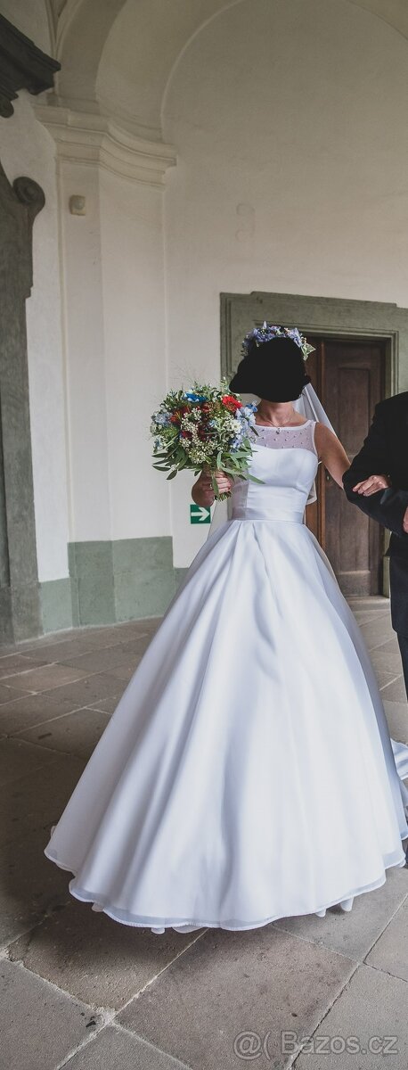 Svatební šaty Elody vel. S, spodnička,závoj,podvazek zdarma - 3