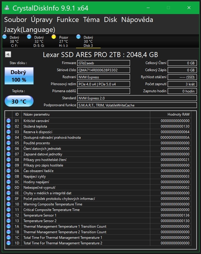 Nový Lexar Ares PRO 2Tb PCIe 5.0, M.2 NVMe SSD - 3