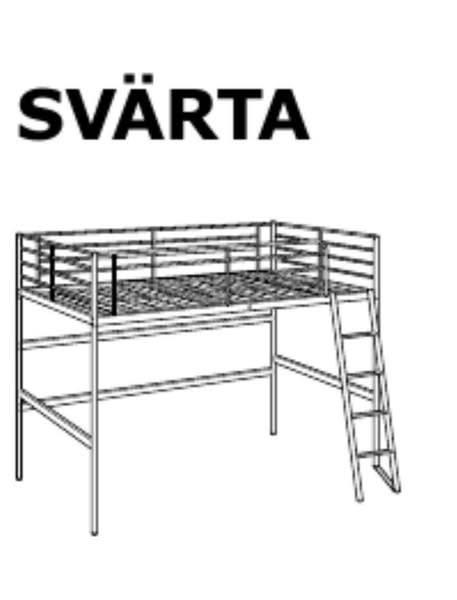 jednolůžková vyvýšená postel 🛌 SVÄRTA z IKEA - 3