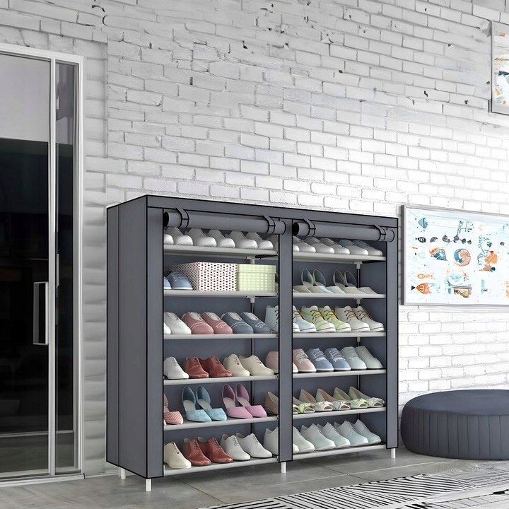 XXL látkový botník (12 polic, šedý) - 3