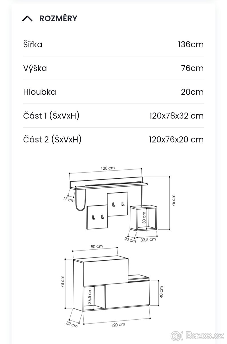 Předsíňová sestava HOLDON - dub sonoma/antracitová - 3