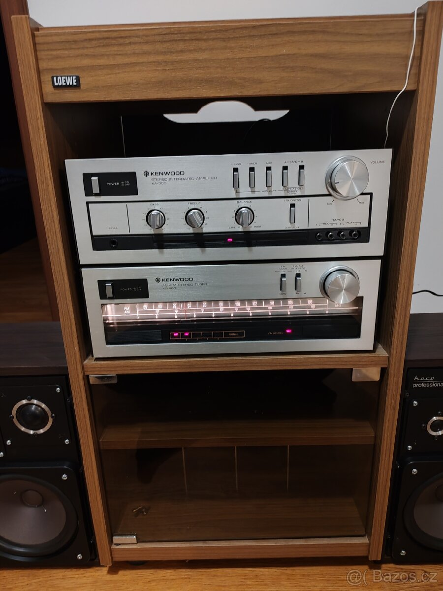Loewe Hifi Rack, Kenwood zesik + tuner, reproduktory HECO - 3