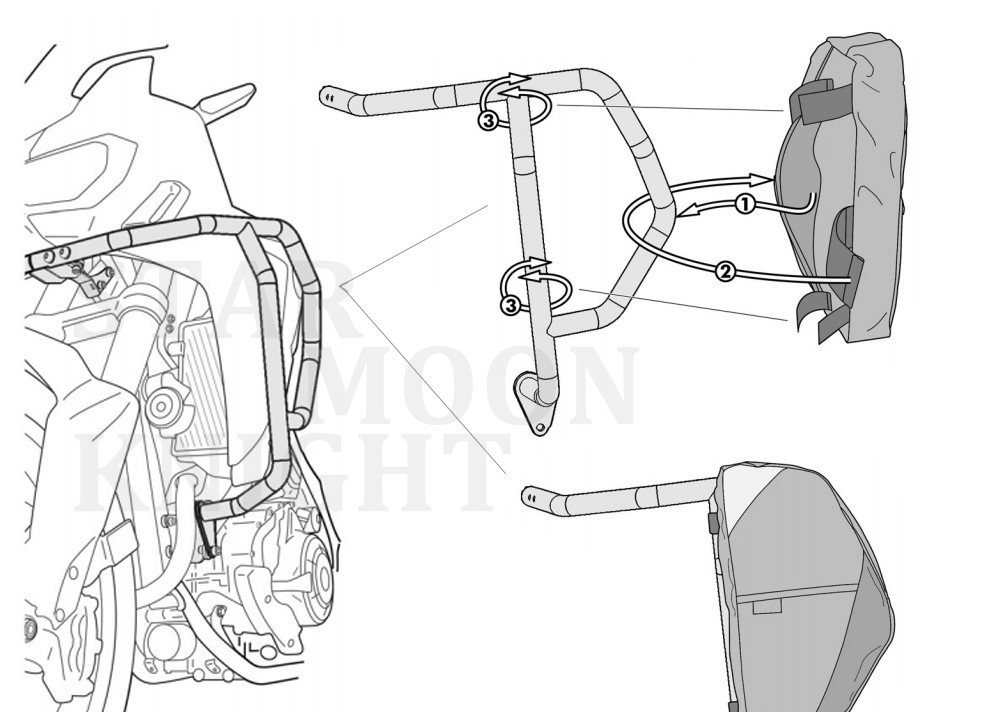 Tašky na horní padáky Honda Afrika, pár tašek - 3