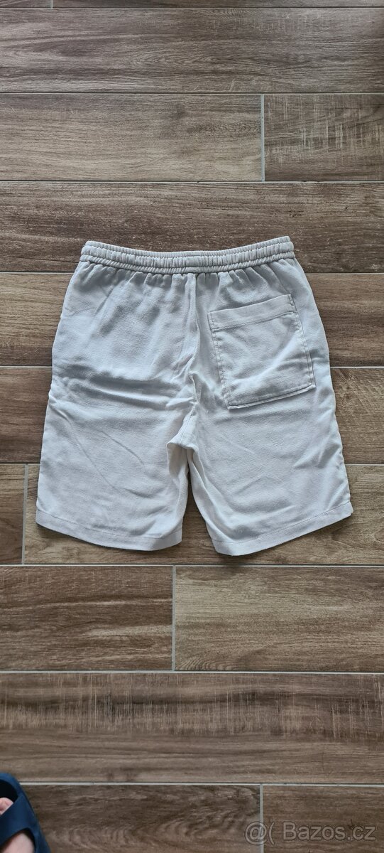 Pánské lněné béžové kraťase Zara - 3