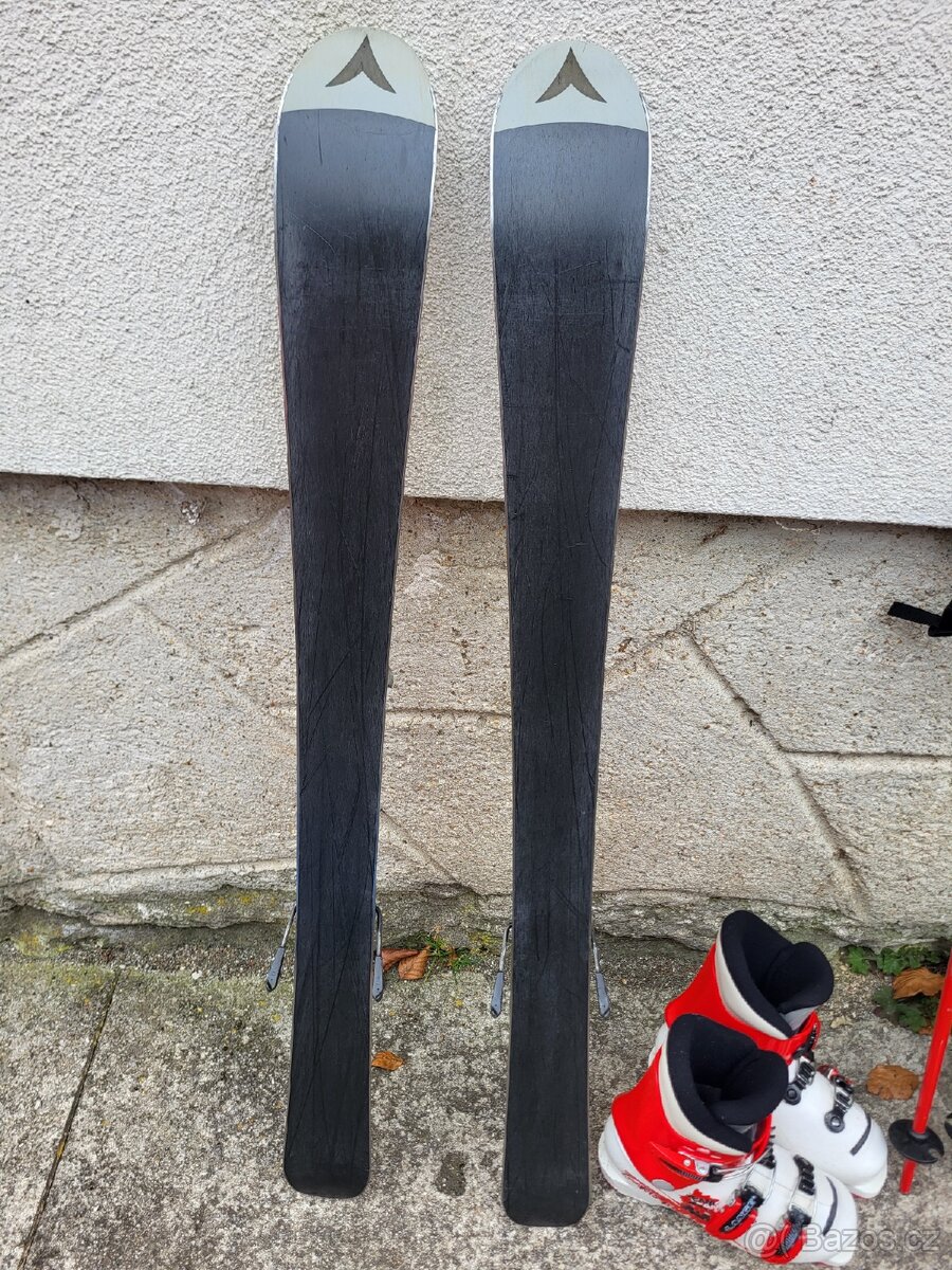 Dětský lyžařský set - lyže 100cm, lyžáky, hůlky, helma - 3