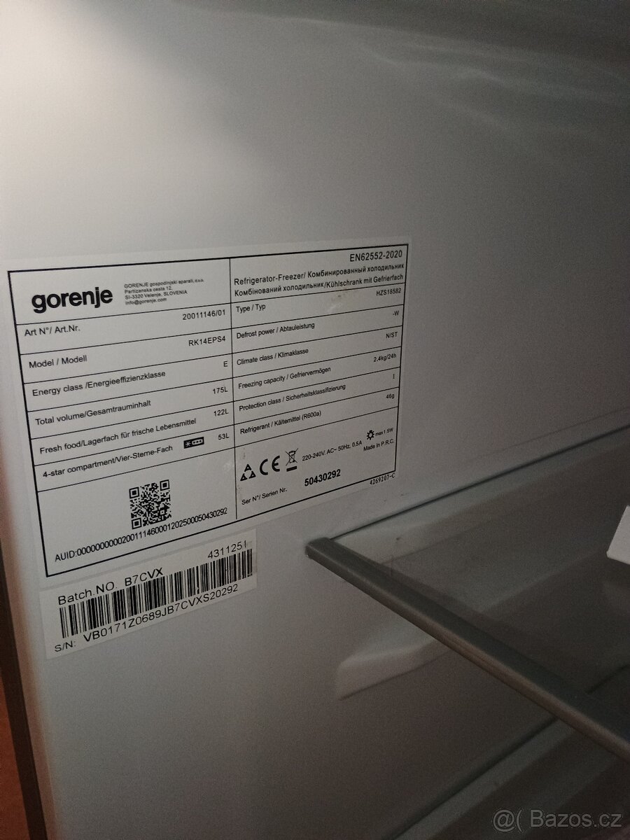 Výprodej Nepoužitá lednička Gorenje RK14EPS4 Dohoda možná - 3