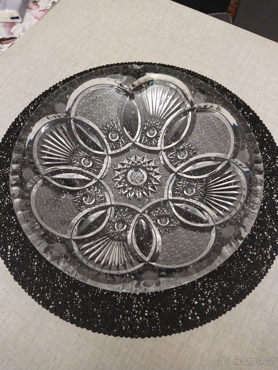 Křišťálový broušený talíř - 3