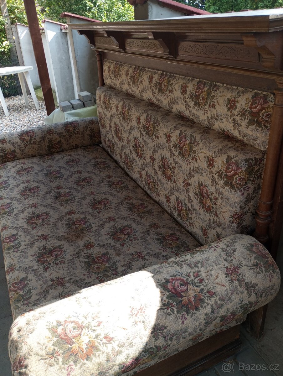 Starožitná pohovka sofa ,2 zámecká křesla - 3