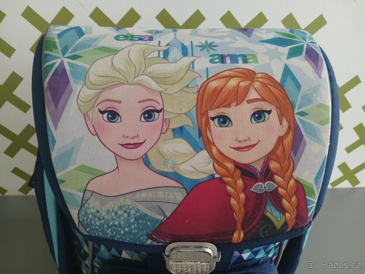 Dívčí školní batoh/aktovka Frozen Elsa a Anna + text.baťůžek - 3