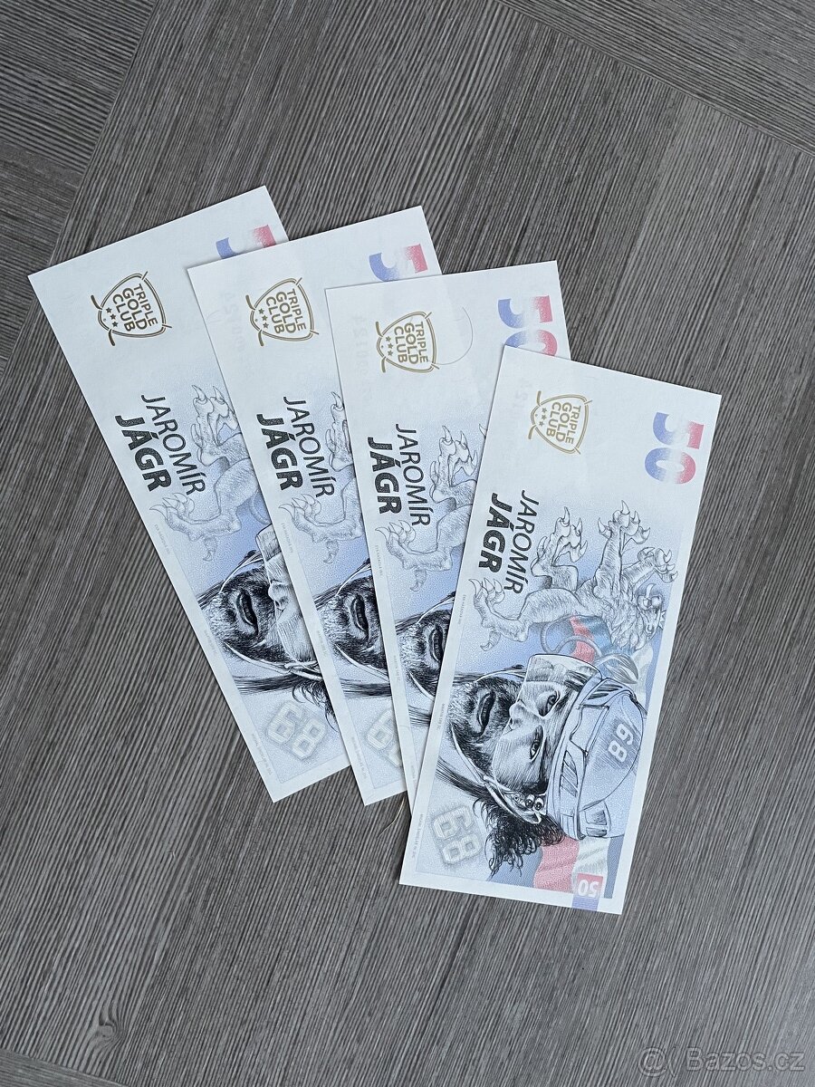 Jaromír Jágr 4x pamětní BANKOVKA 50 let + kartička - 3