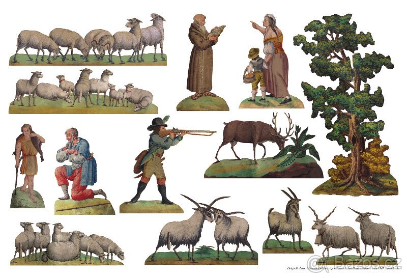 Historický vystřihovací papírový betlém z Turnova - J. Hauk - 3