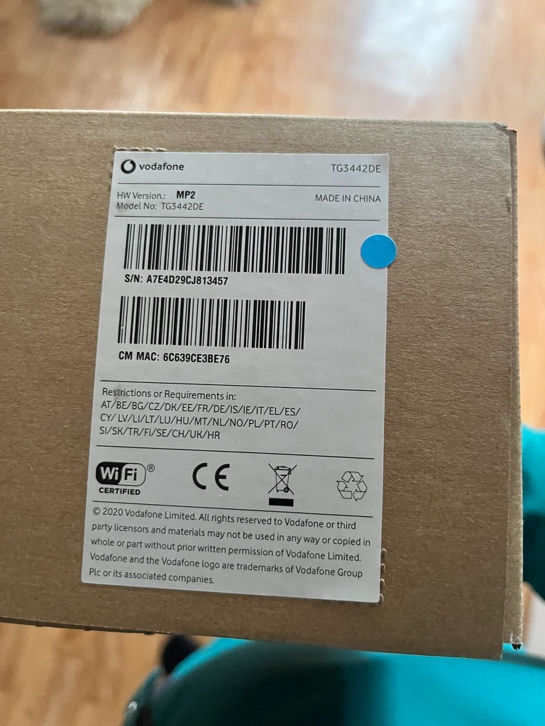 Vodafone Modem - router TG3442DE - 3