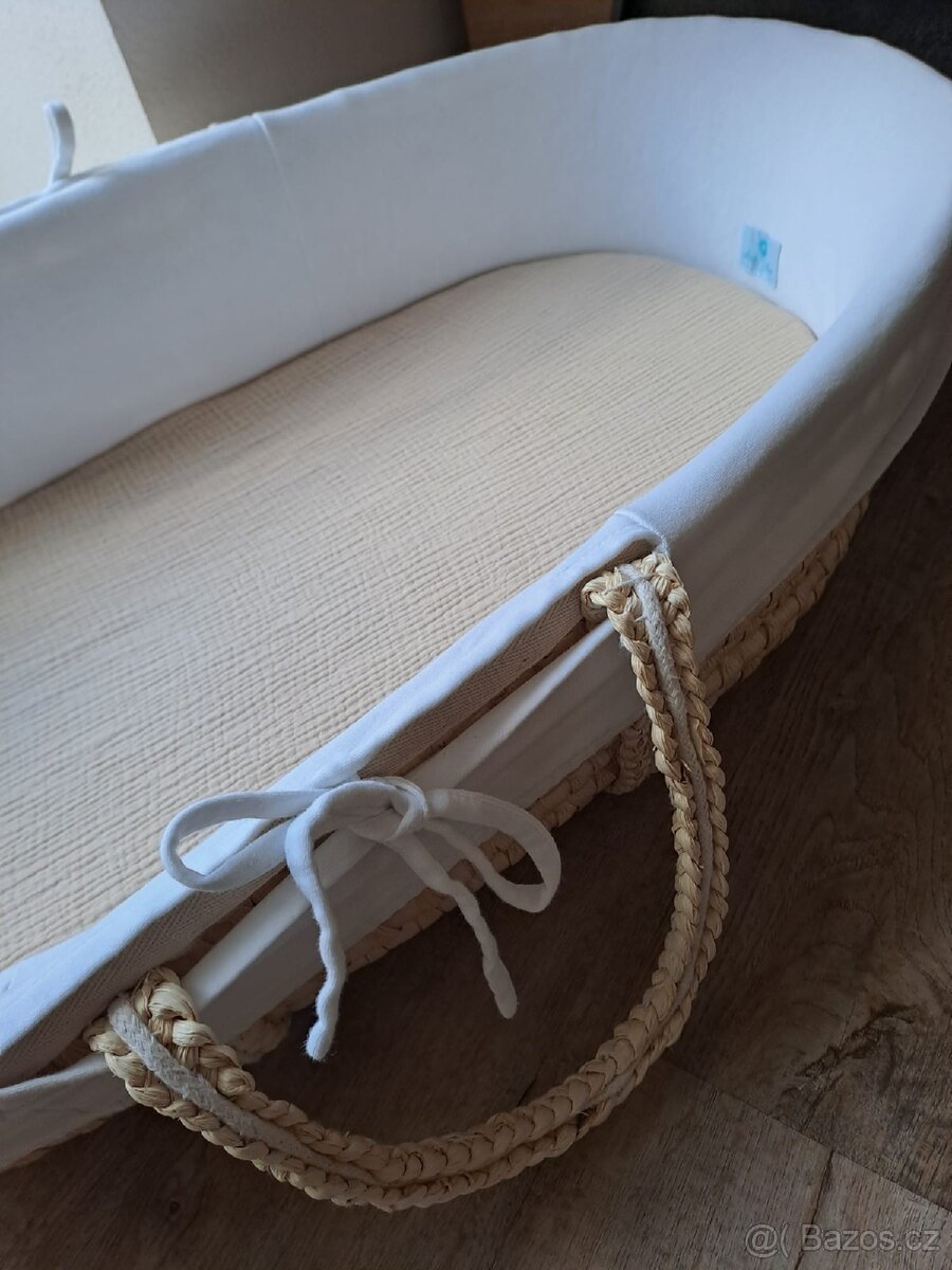 Mojžíšův koš, 2x matrace, 2x prostěradlo - 3