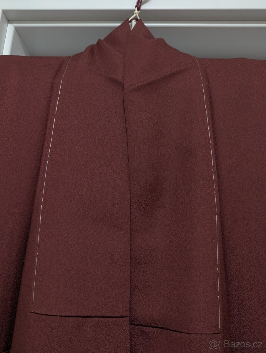Vínově červené dámské iromuji kimono - 3