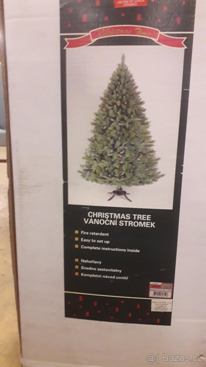 vánoční stromeček umělý 2 metry zcela nový nikdy nepoužitý - 3