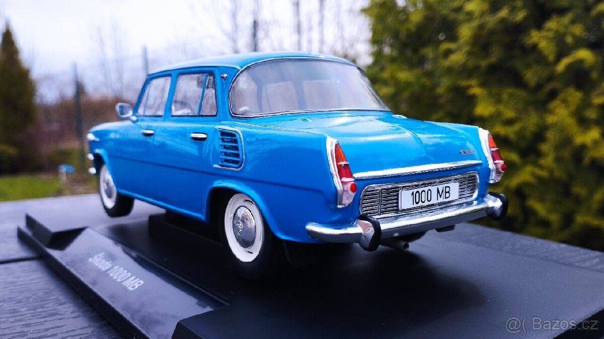 ŠKODA 1000 MB modrá ( 1:18.). - 3