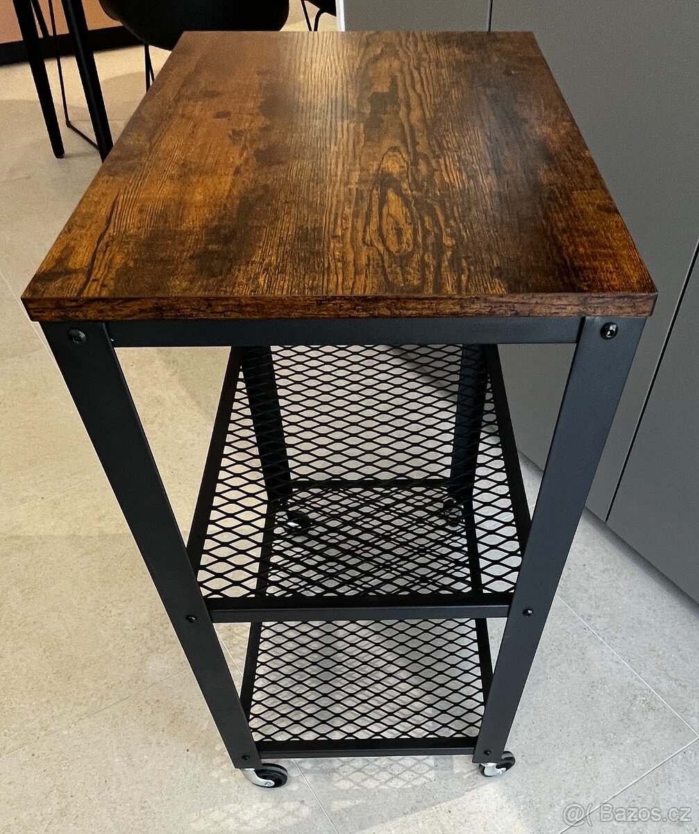 Stolek odkládací na nožkách hnědá/černá - 3