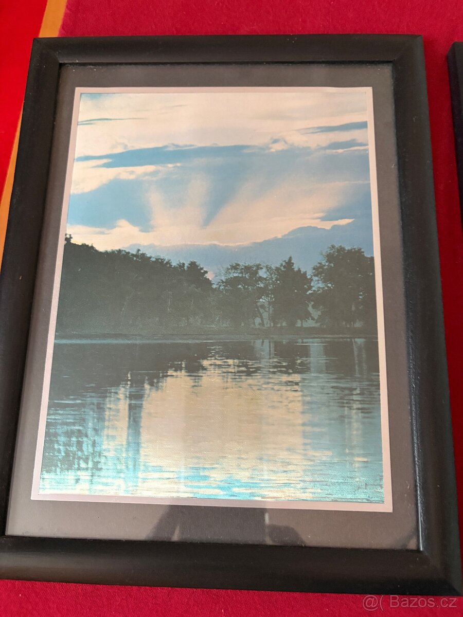 2 promenlive obrazky krajiny v cernem ramu - 3