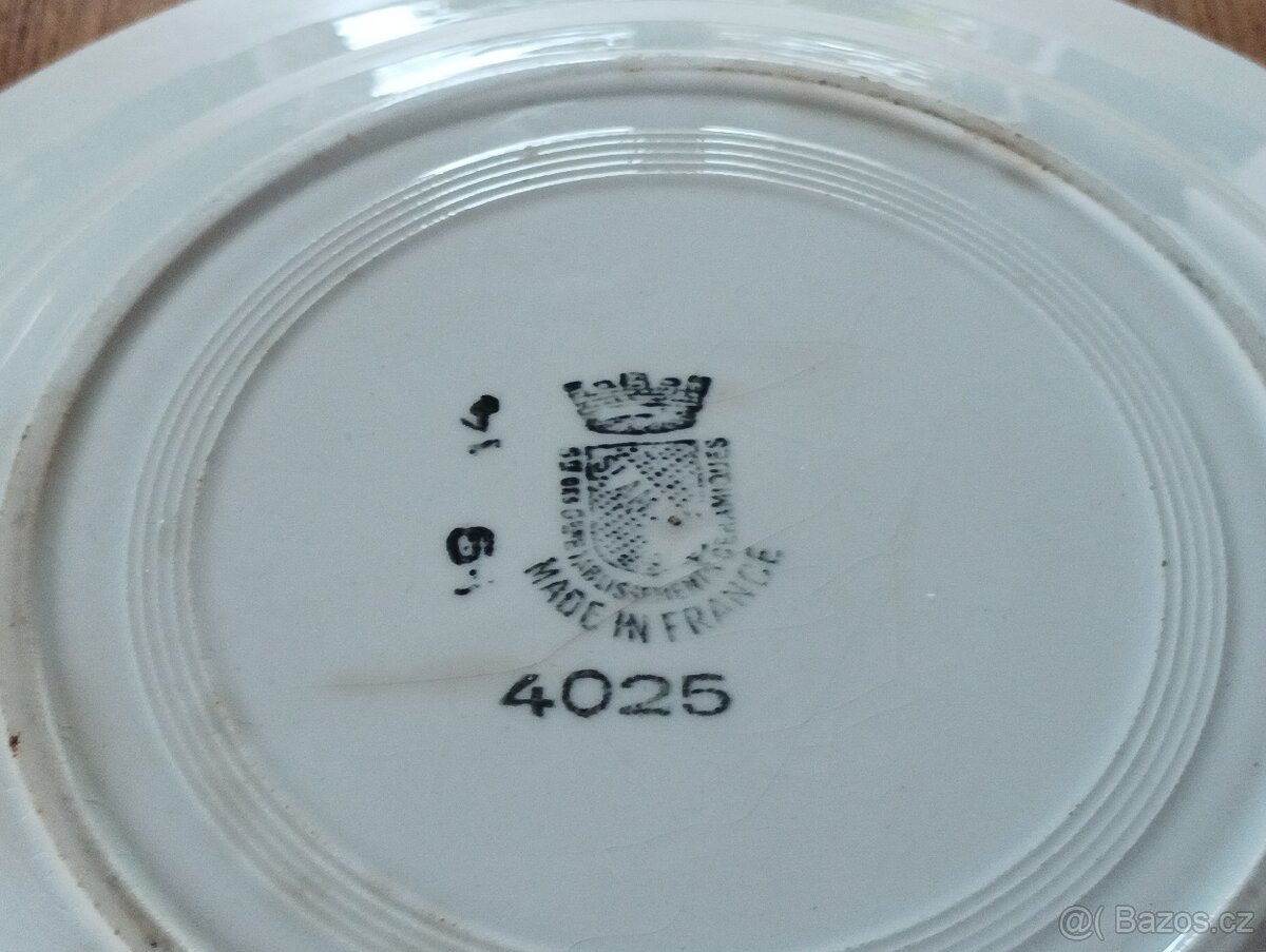 STAROŽITNÝ ART DECO FAJÁNS TALÍŘ SAINT AMAND LES EAUX FRANCI - 3