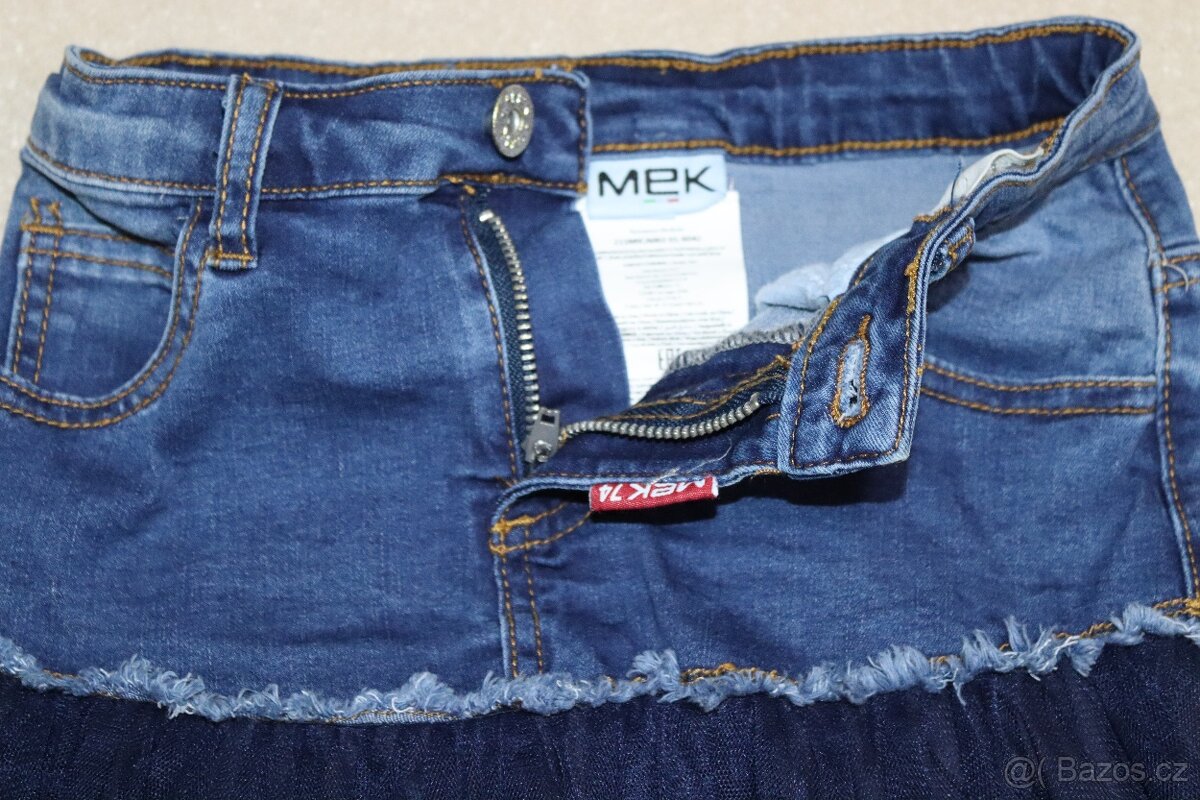 Parádní džínovo-tylová sukně MEK vel. 122/128 - 3