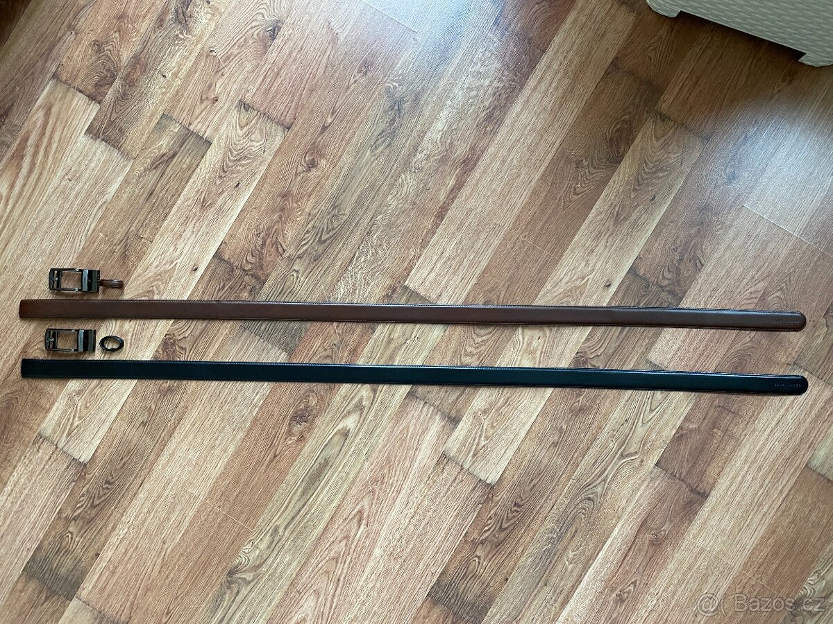 Nové pánské kožené opasky Bandi s aut. sponou - černý, hnědý - 3