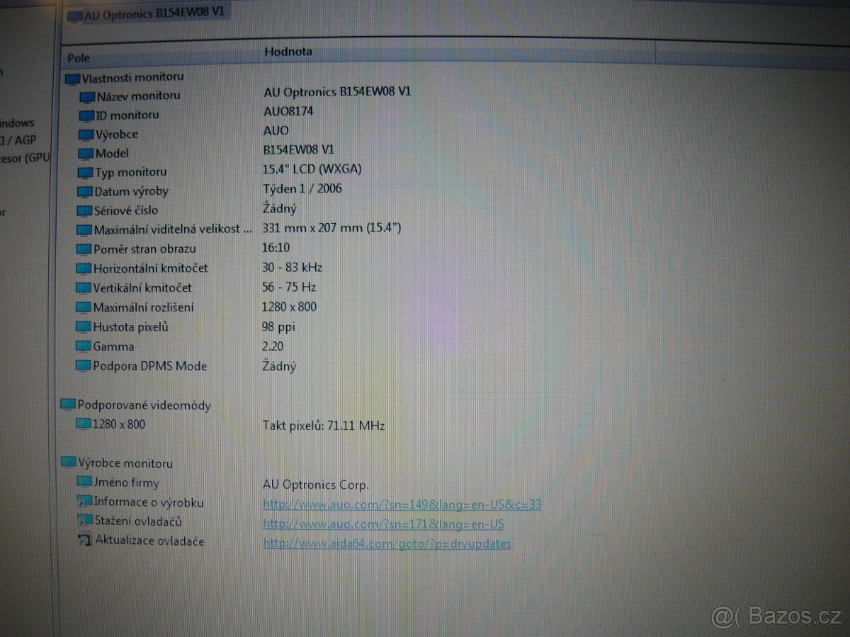 LCD displej 15,4" s vadou - 3