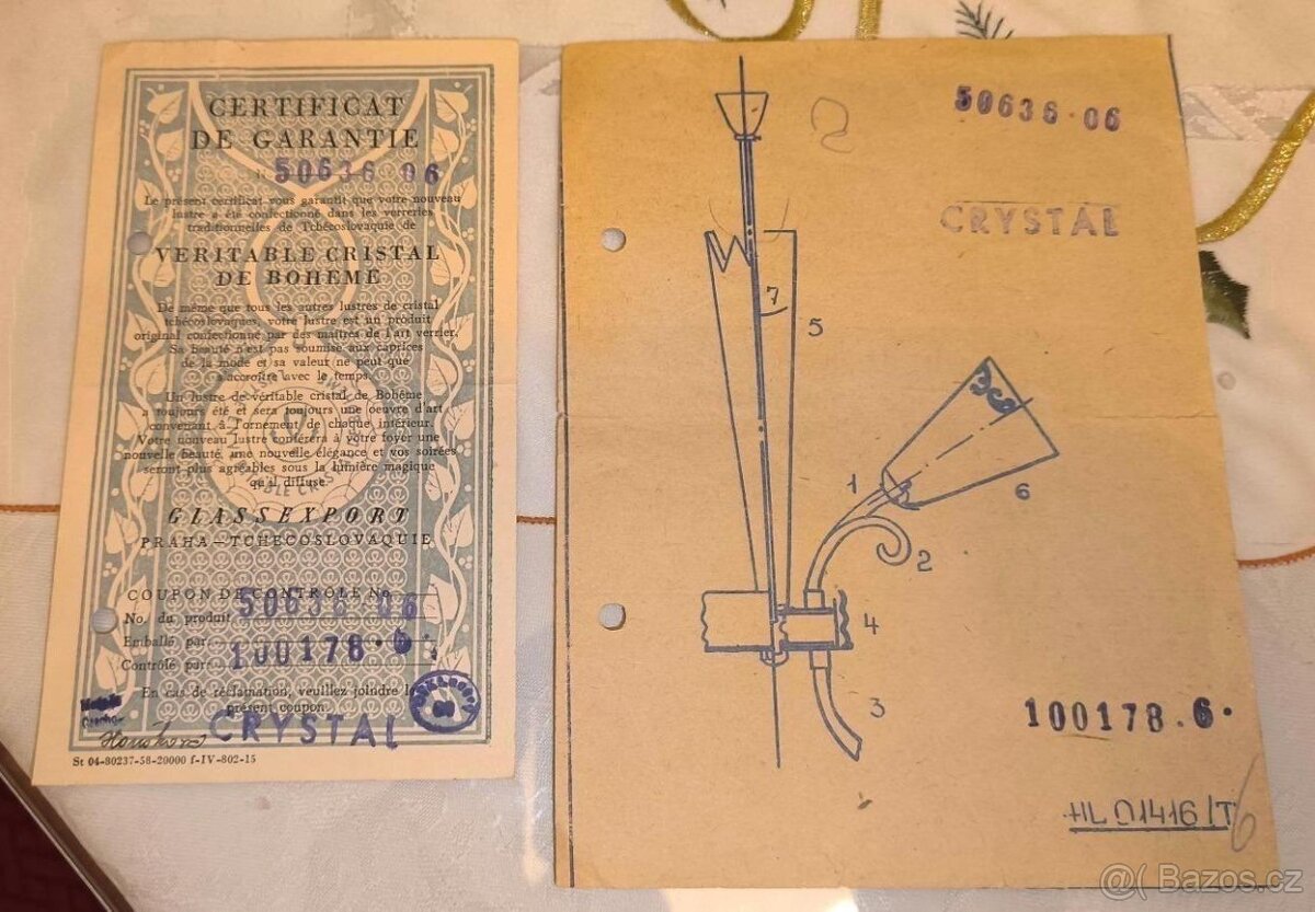 Ručně malovaný lustr, certifikace Glass Export - 3