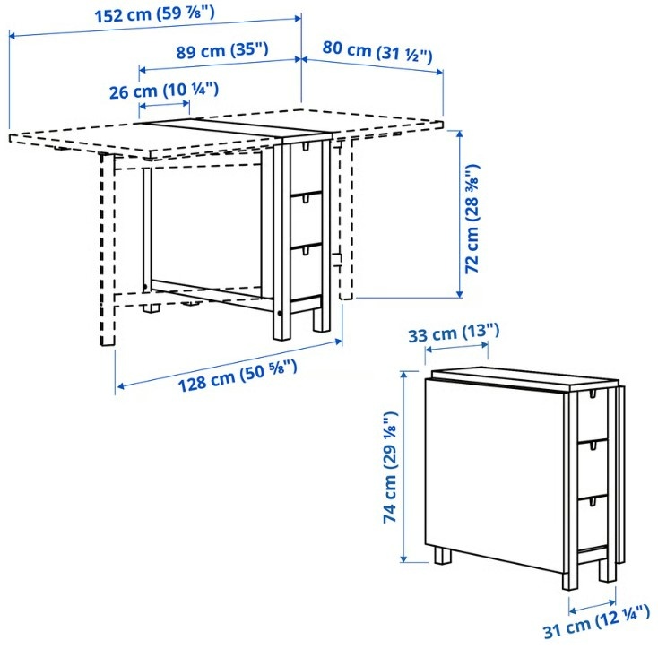 Rozkládací stůl Ikea Norden bílý - 3