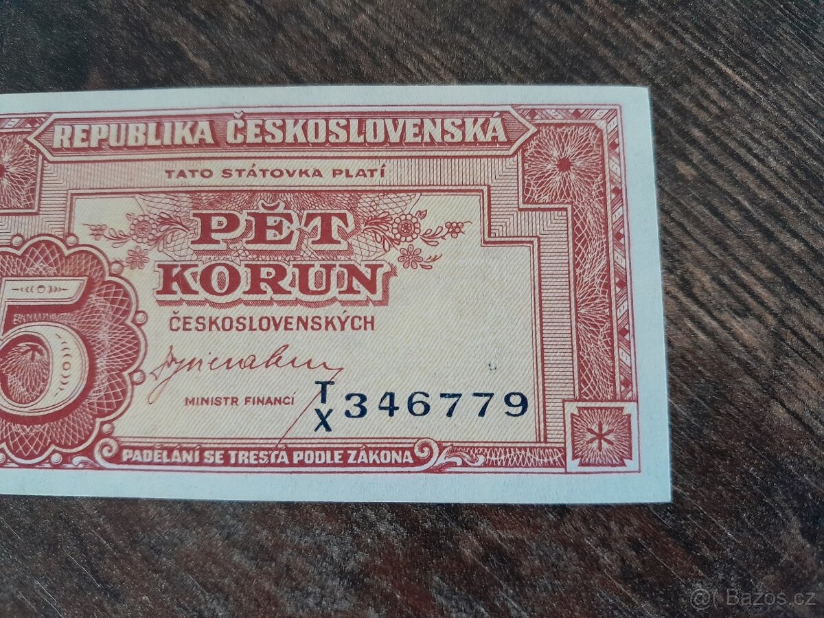 5 korun 1945 edice Londýn - 3